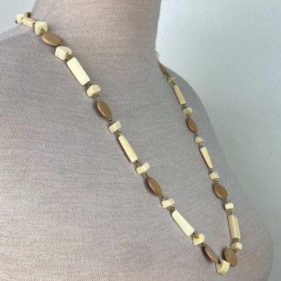 Vintage Ox Bone Link Necklace 32" - Picture 6 of 10